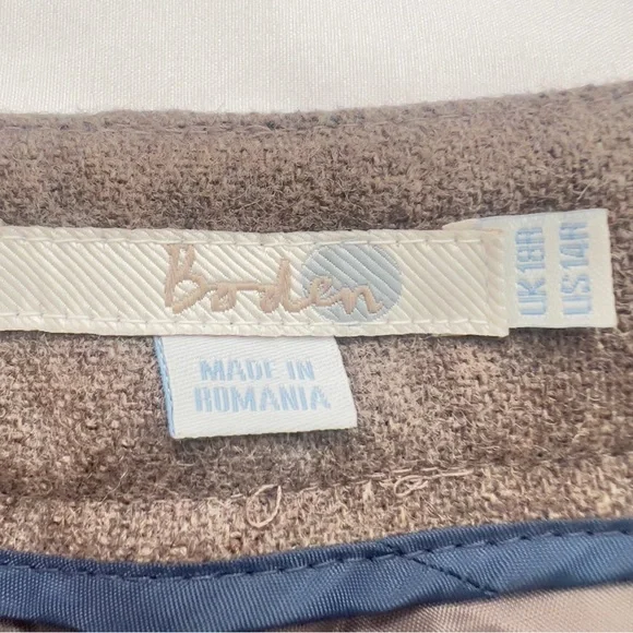 Boden Brown Wool Blend Preppy Elevated Basic Classic Career Pants Women’s Sz 14 - Picture 3 of 11